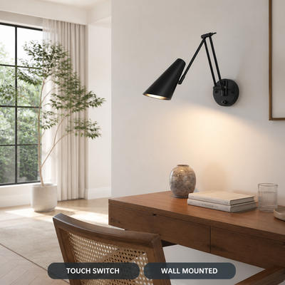 Minimalist Black LED Folding Wall Sconce