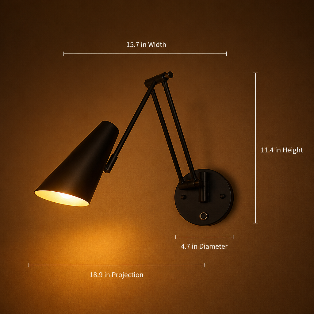 Minimalist Black LED Folding Wall Sconce