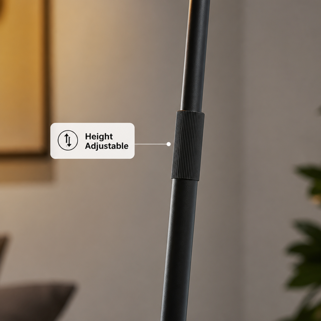 Minimalist Black Metal LED Adjustable Floor Lamp