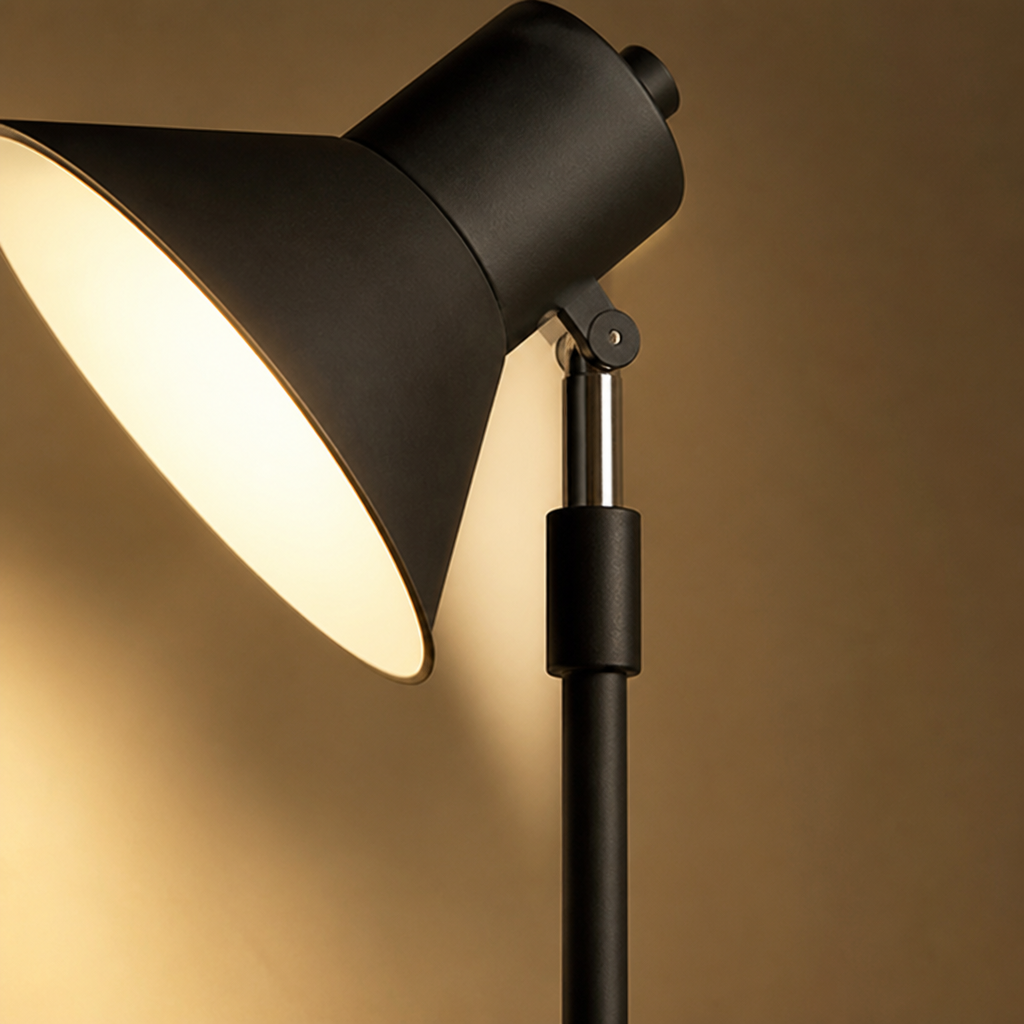 Minimalist Black Metal LED Corner Floor Lamp
