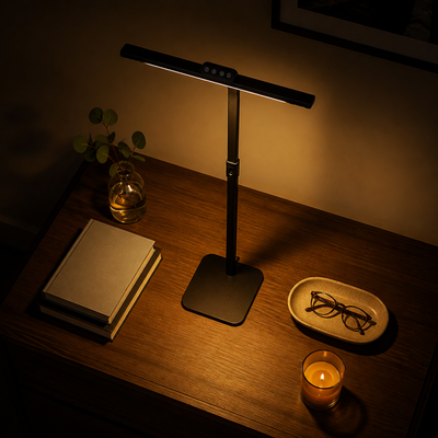 Minimalist Black Metal LED Multi-Head Desk Lamp