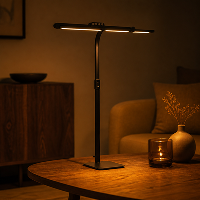 Minimalist Black Metal LED Multi-Head Desk Lamp
