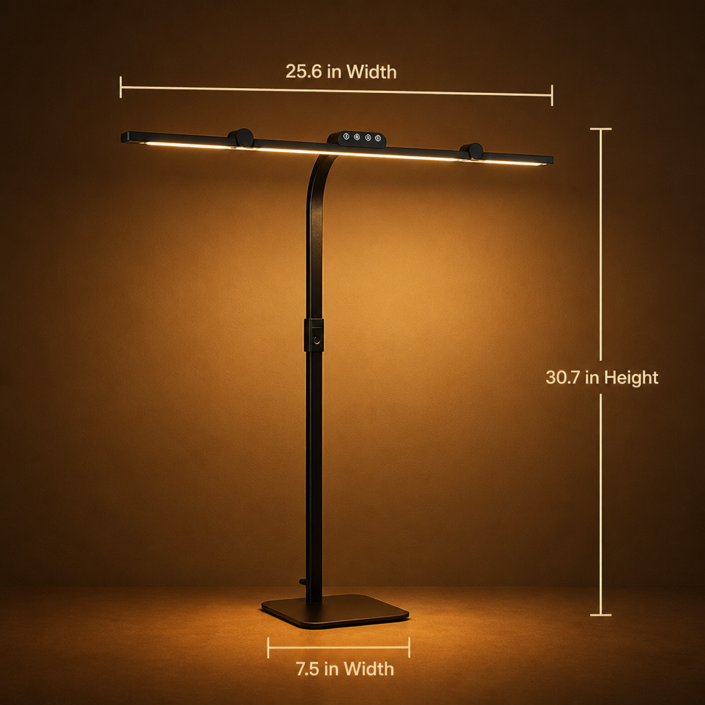 Minimalist Black Metal LED Multi-Head Desk Lamp