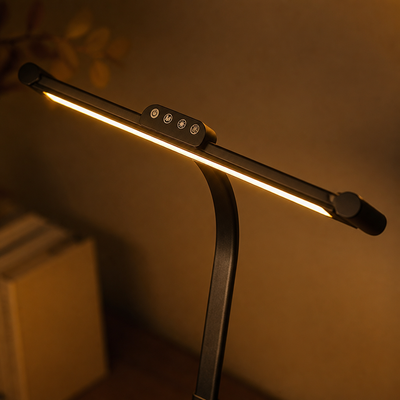Minimalist Black Metal LED Multi-Head Desk Lamp
