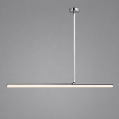 Minimalist Chrome LED Long Tube Pendant Light