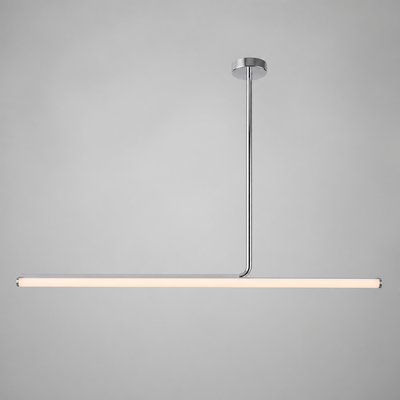 Minimalist Chrome LED Long Tube Pendant Light