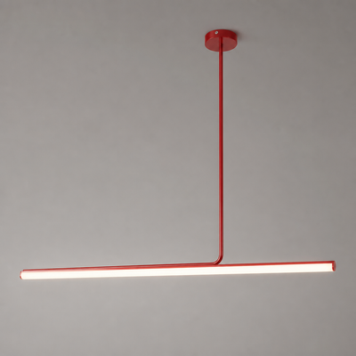 Minimalist Chrome LED Long Tube Pendant Light