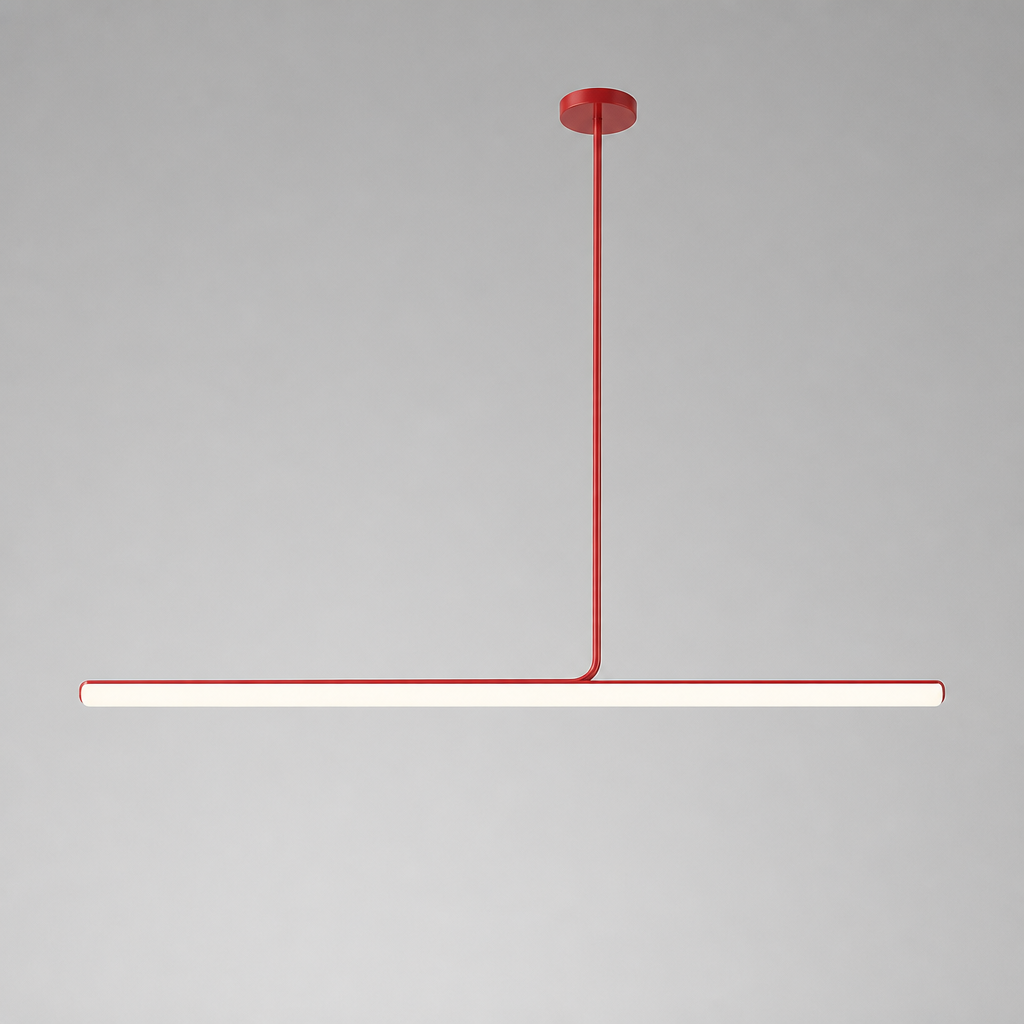 Minimalist Chrome LED Long Tube Pendant Light