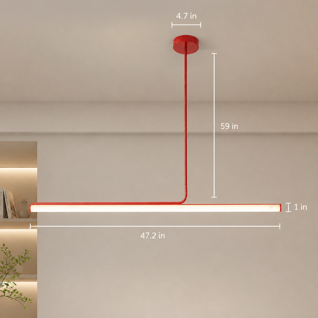 Minimalist Chrome LED Long Tube Pendant Light