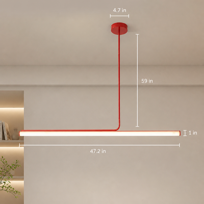 Minimalist Chrome LED Long Tube Pendant Light