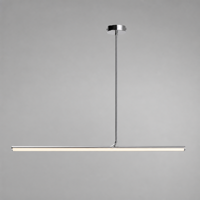 Minimalist Chrome LED Long Tube Pendant Light