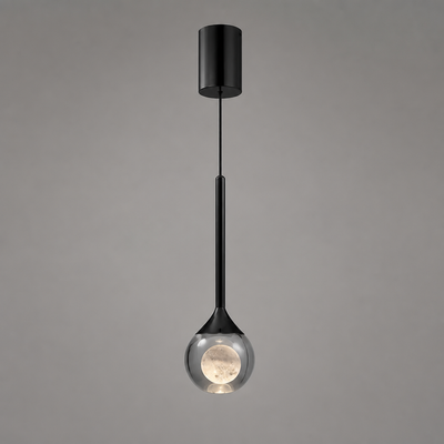 Minimalist Crystal LED Moon Pendant Light
