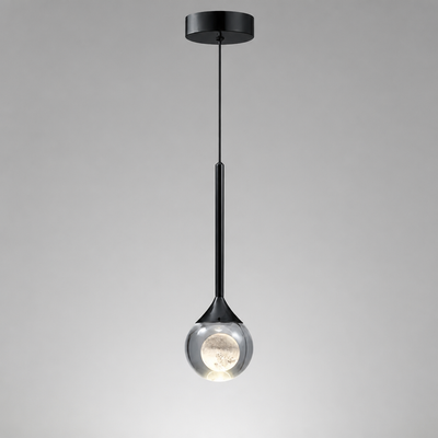 Minimalist Crystal LED Moon Pendant Light