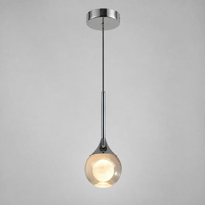 Minimalist Crystal LED Moon Pendant Light