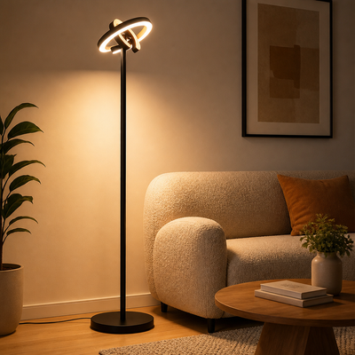 Minimalist Double-C LED Floor Lamp