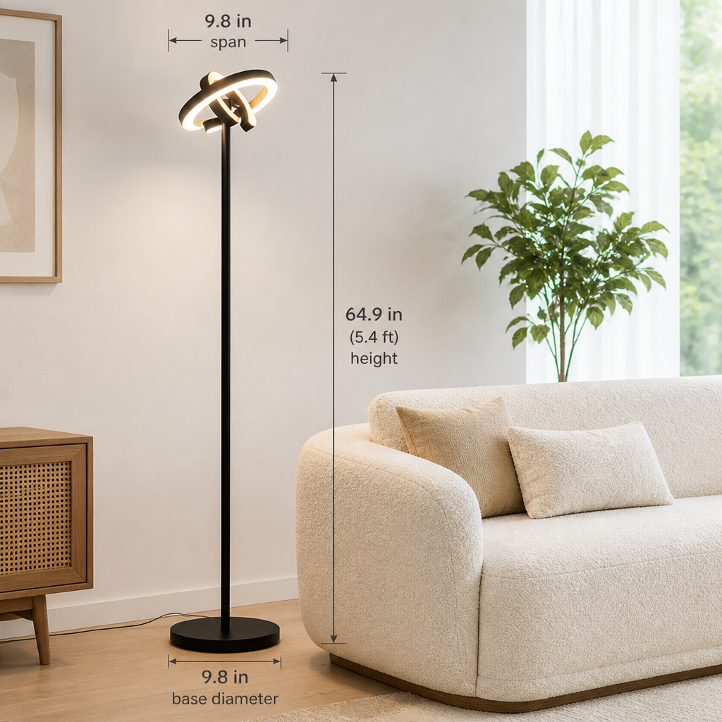 Minimalist Double-C LED Floor Lamp