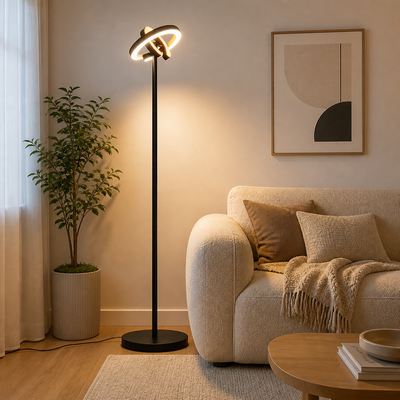 Minimalist Double-C LED Floor Lamp
