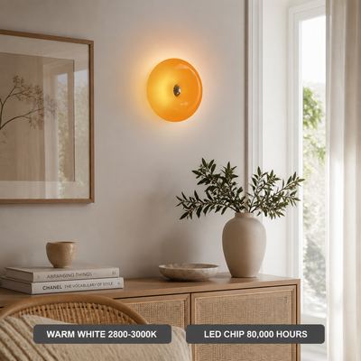 Minimalist Glass LED Donut Wall Sconce