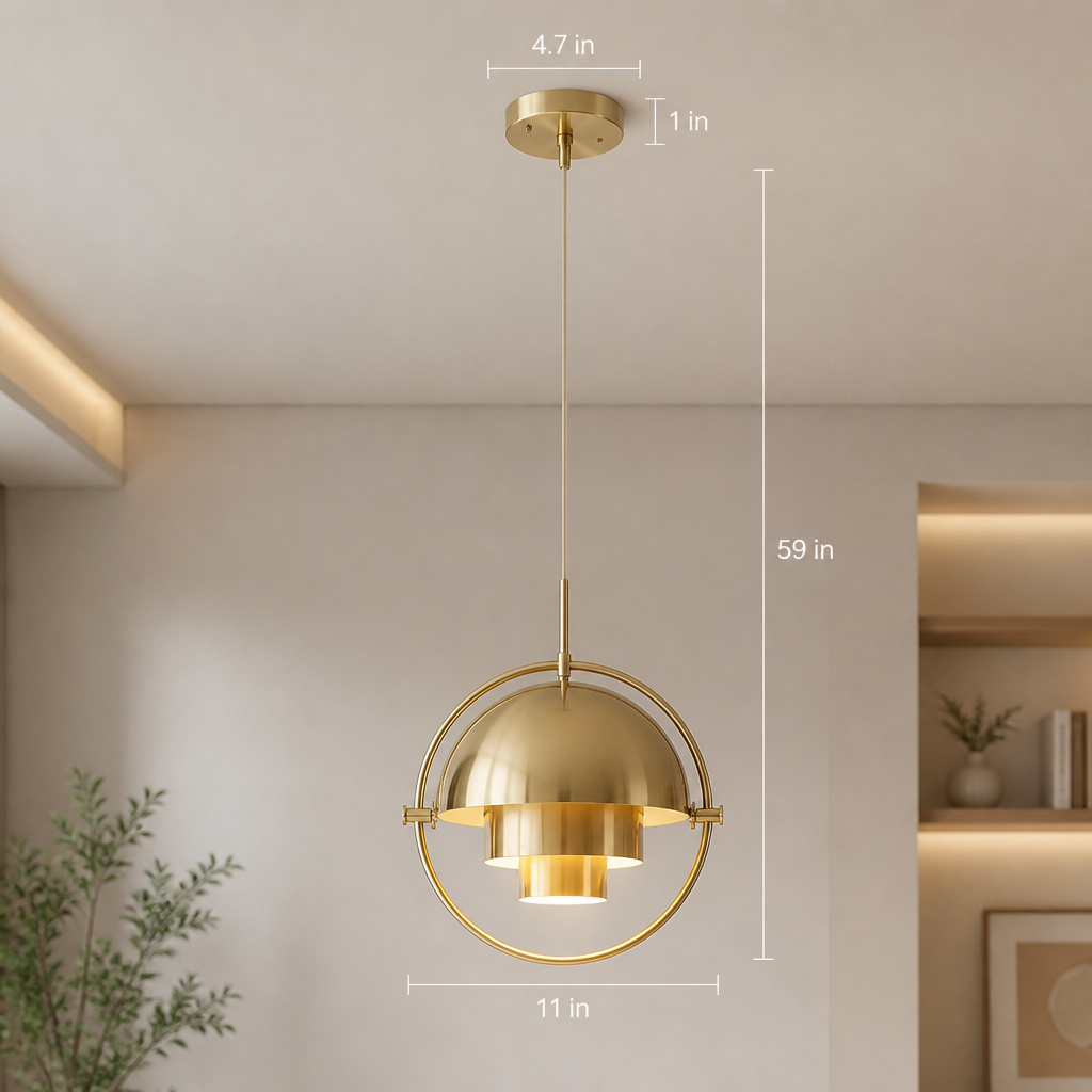 Minimalist Glass Rotating Globe Pendant Light