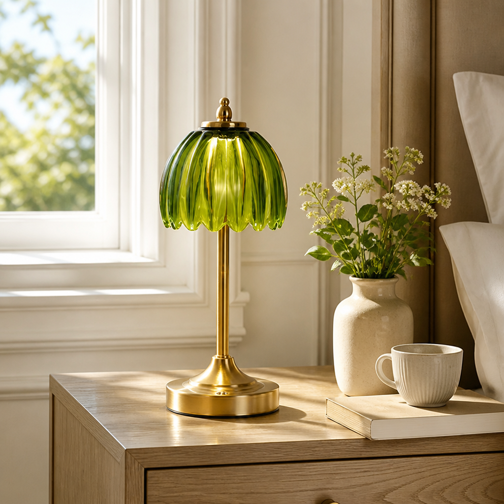 Minimalist Glazed Ceramic Mushroom Table Lamp