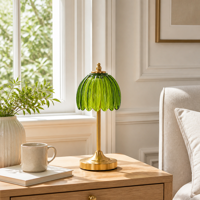 Minimalist Glazed Ceramic Mushroom Table Lamp
