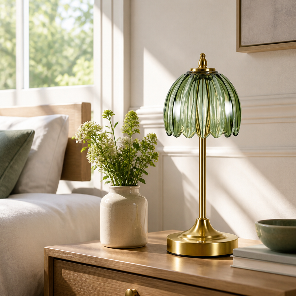Minimalist Glazed Ceramic Mushroom Table Lamp