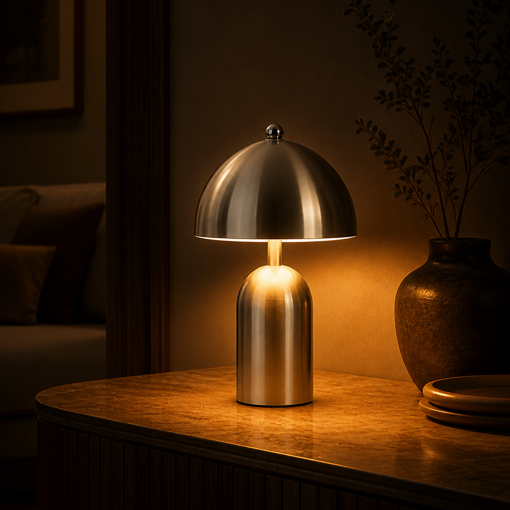 Minimalist Gold LED Adjustable Arm Desk Lamp