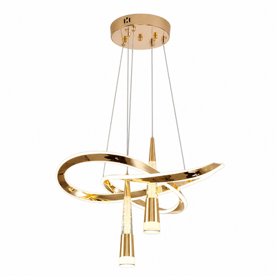 Minimalist Gold LED Meteor Shower Chandelier