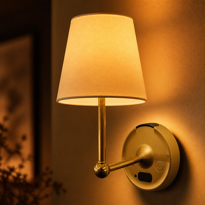 Minimalist Gold LED Wireless Wall Sconce
