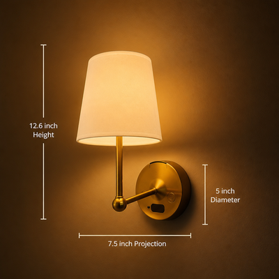 Minimalist Gold LED Wireless Wall Sconce