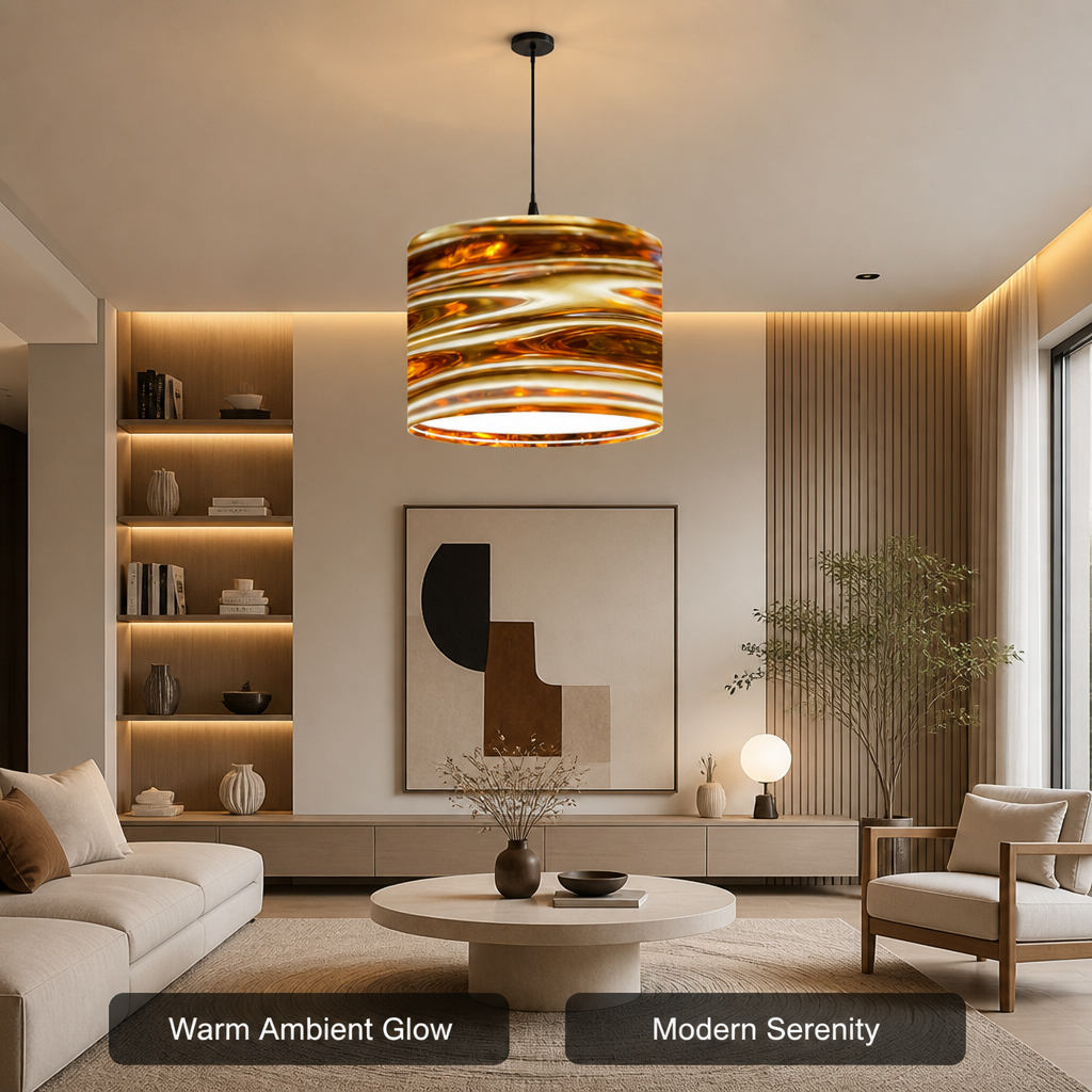 Minimalist Gold Ripple Ceiling Light