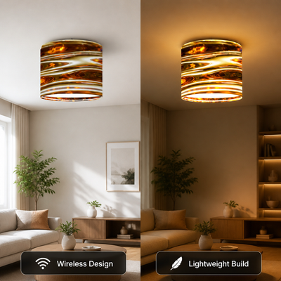 Minimalist Gold Ripple Ceiling Light