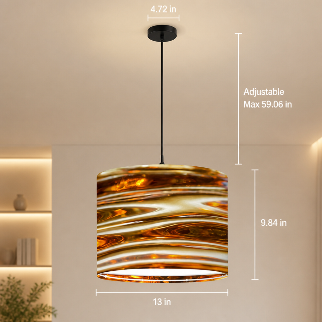 Minimalist Gold Ripple Ceiling Light