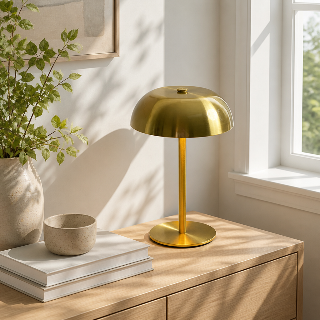 Minimalist Golden LED Touch Dimmer Desk Lamp
