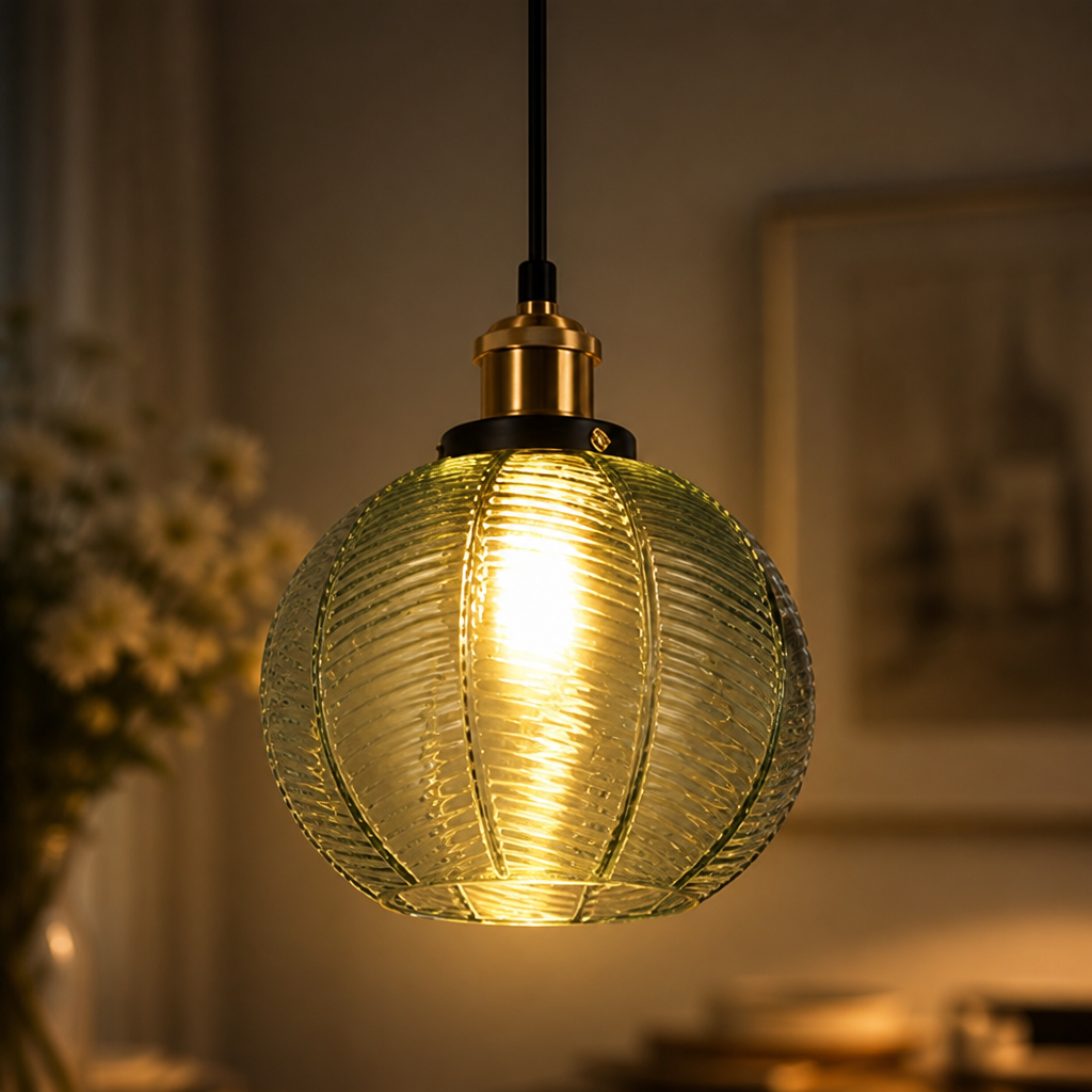 Minimalist Green Glass Detachable Shade Pendant Light
