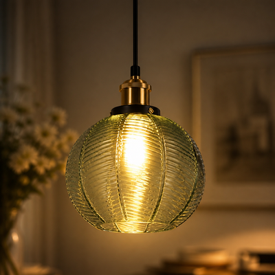 Minimalist Green Glass Detachable Shade Pendant Light