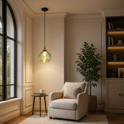 Minimalist Green Glass Detachable Shade Pendant Light