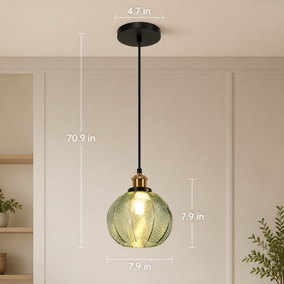Minimalist Green Glass Detachable Shade Pendant Light