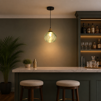 Minimalist Green Glass Detachable Shade Pendant Light