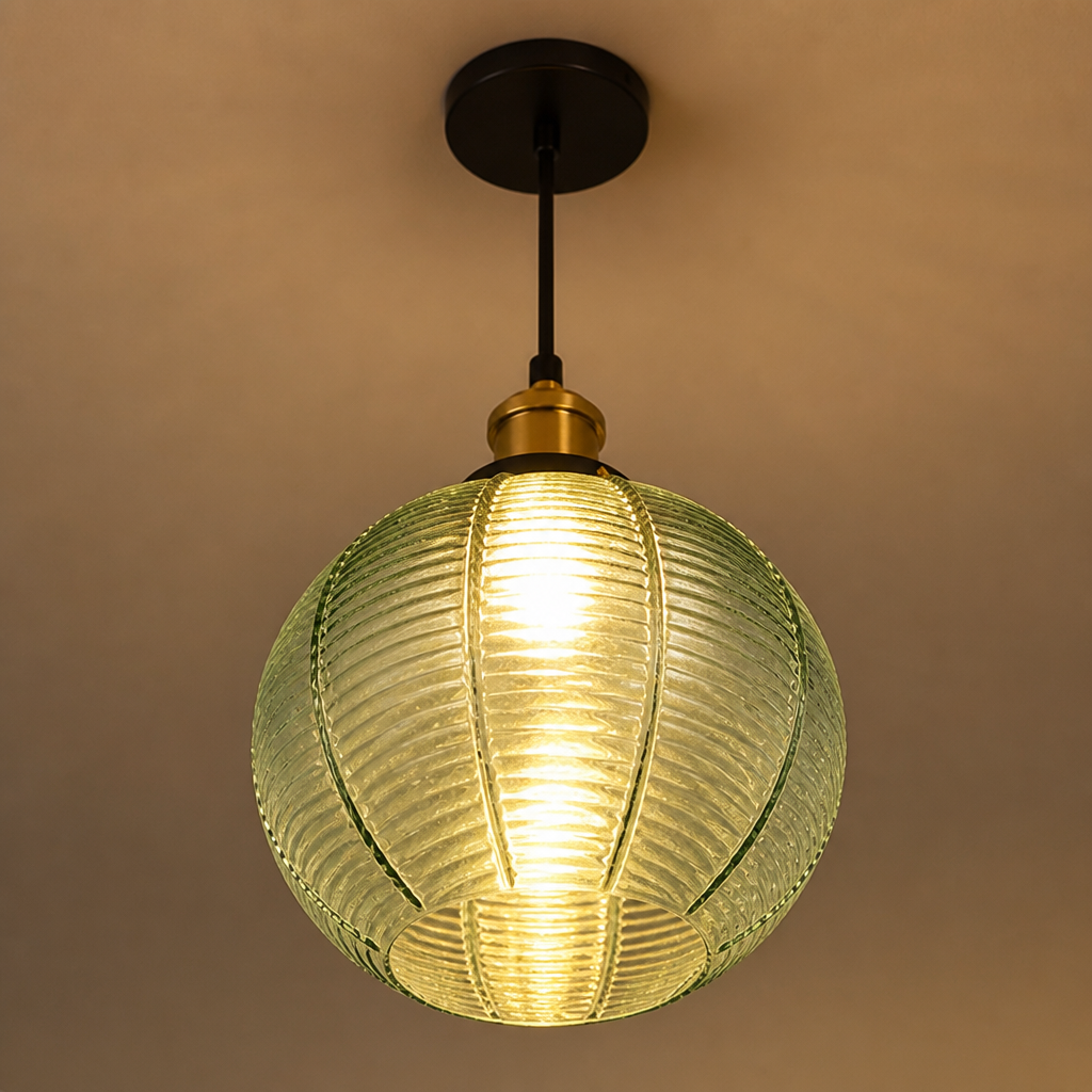 Minimalist Green Glass Detachable Shade Pendant Light