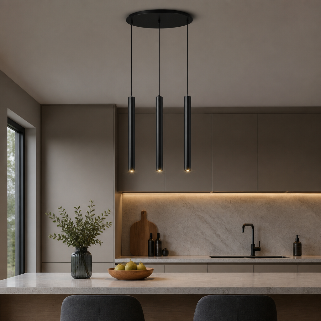 Minimalist Iron LED Multi-Head Pendant Light
