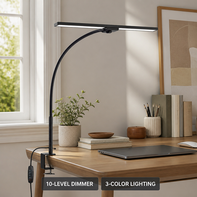 Minimalist LED Dual-Head Gooseneck Desk Lamp