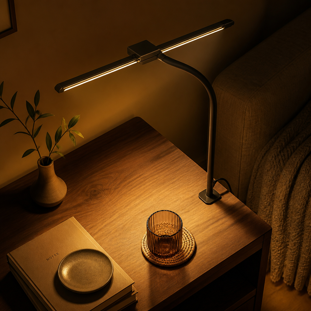 Minimalist LED Dual-Head Gooseneck Desk Lamp