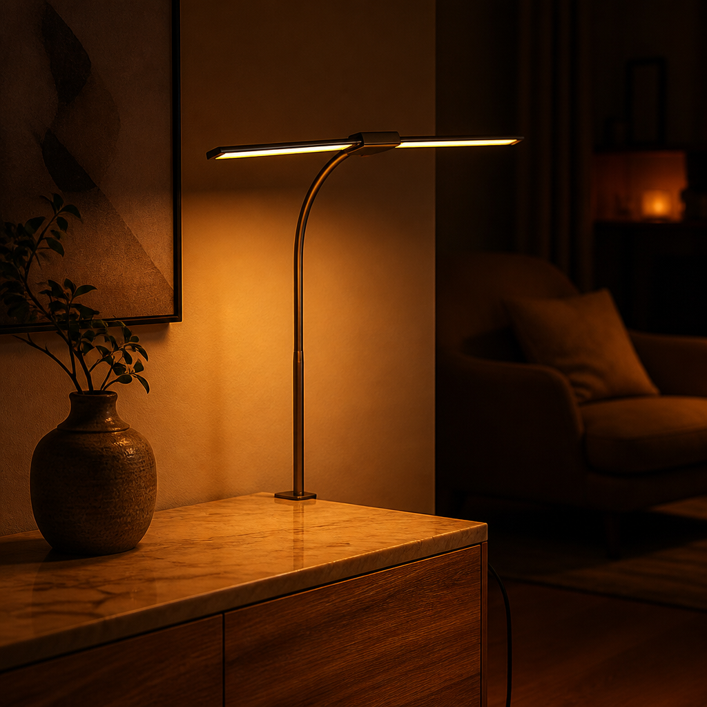 Minimalist LED Dual-Head Gooseneck Desk Lamp