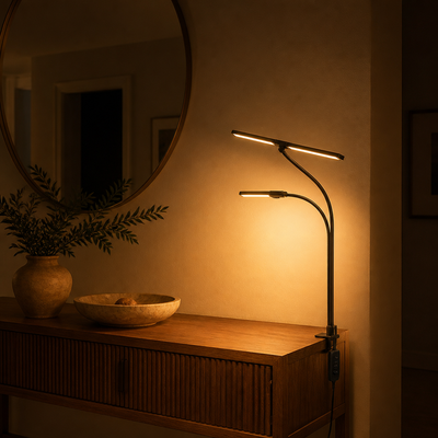 Minimalist LED Dual-Head Gooseneck Desk Lamp