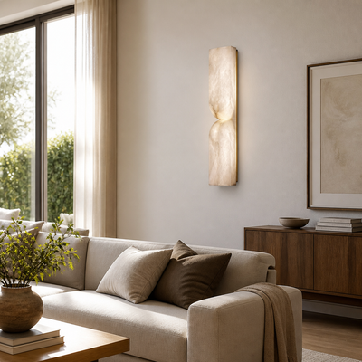 Minimalist Marble & Gold LED Wall Sconce