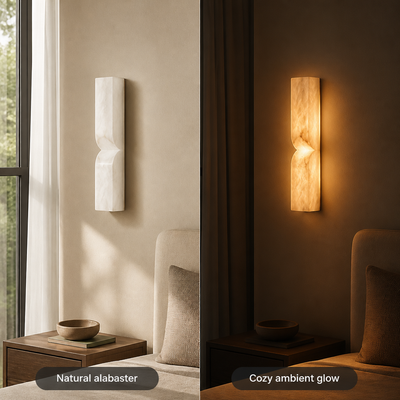 Minimalist Marble & Gold LED Wall Sconce