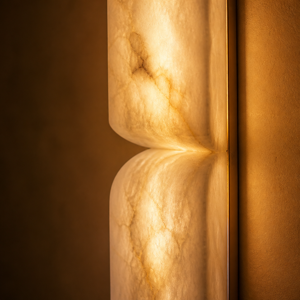 Minimalist Marble & Gold LED Wall Sconce