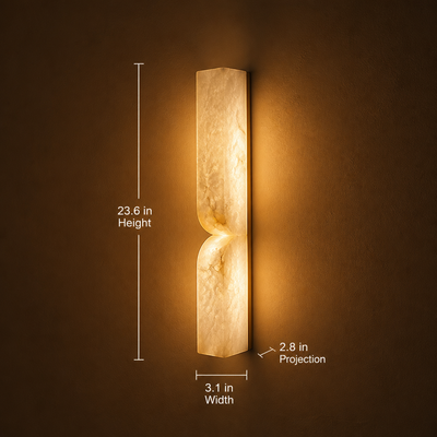 Minimalist Marble & Gold LED Wall Sconce