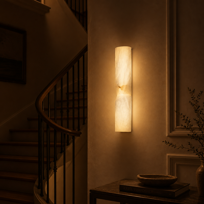 Minimalist Marble & Gold LED Wall Sconce